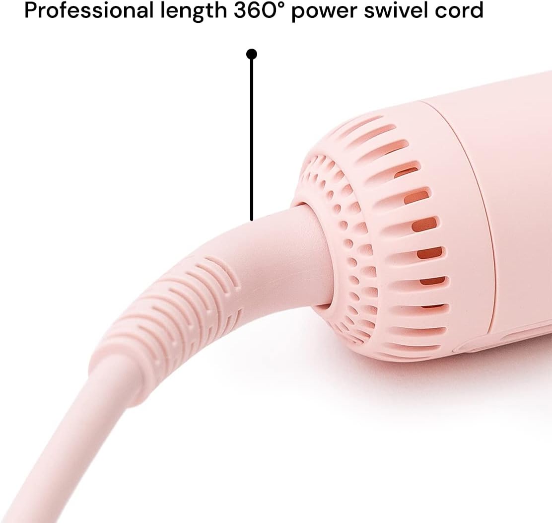 L'ANGE HAIR Le Duo Grande 360° Airflow Styler | 2-in-1 Curling Wand & Titanium Flat Iron Professional Hair Straightener and Curler with Cooling Air Vents to Lock in Style | Adjustable Temp (Blush)