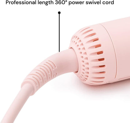 L'ANGE HAIR Le Duo Grande 360° Airflow Styler | 2-in-1 Curling Wand & Titanium Flat Iron Professional Hair Straightener and Curler with Cooling Air Vents to Lock in Style | Adjustable Temp (Blush)