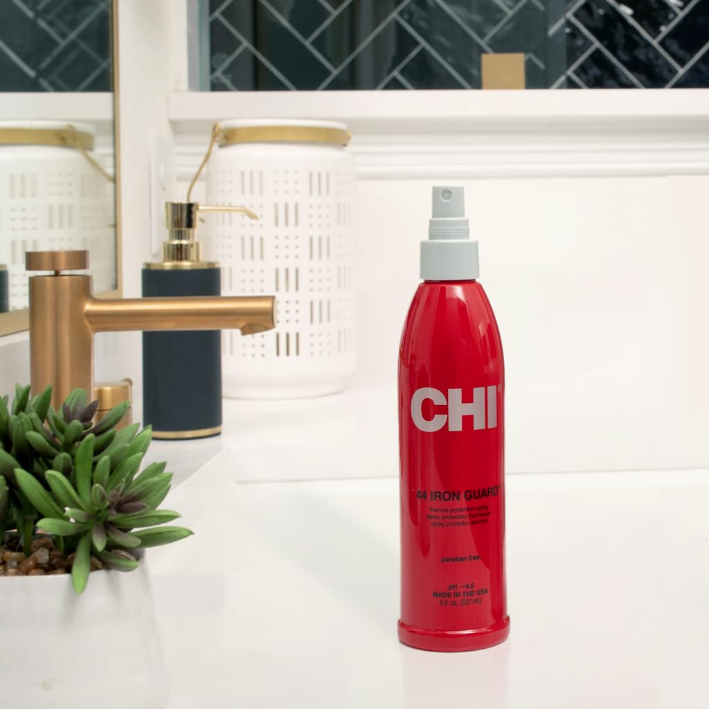 CHI 44 Iron Guard Thermal Protection Spray, Nourishing Formula Helps Resist Heat Damage to Hair & Tame Frizz, 2 Oz