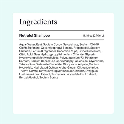 Nutrafol Shampoo, Cleanse and Hydrate Hair and Scalp, Improves Hair Volume, Strength and Texture, Physician-formulated for Thinning Hair, Color Safe, Sulfate Free