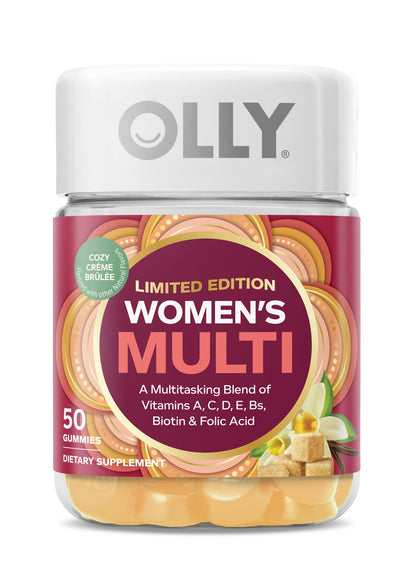 OLLY Women's Multivitamin Gummy, Vitamins A, D, C, E, Biotin, Folic Acid, Adult Chewable Vitamin, Berry Flavor, 45 Day Supply - 90 Count