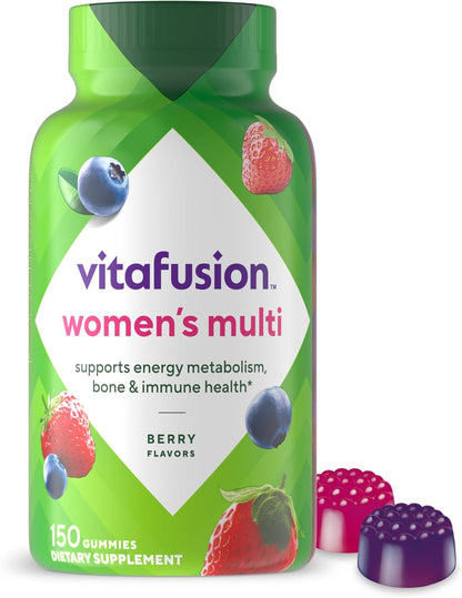 Vitafusion Womens Multivitamin Gummies, Berry Flavored Daily Vitamins for Women With Vitamins A,C,D,E,B-6 and B-12, America’s Number 1 Gummy Vitamin Brand, 75 Days Supply, 150 Count (Package May Vary)