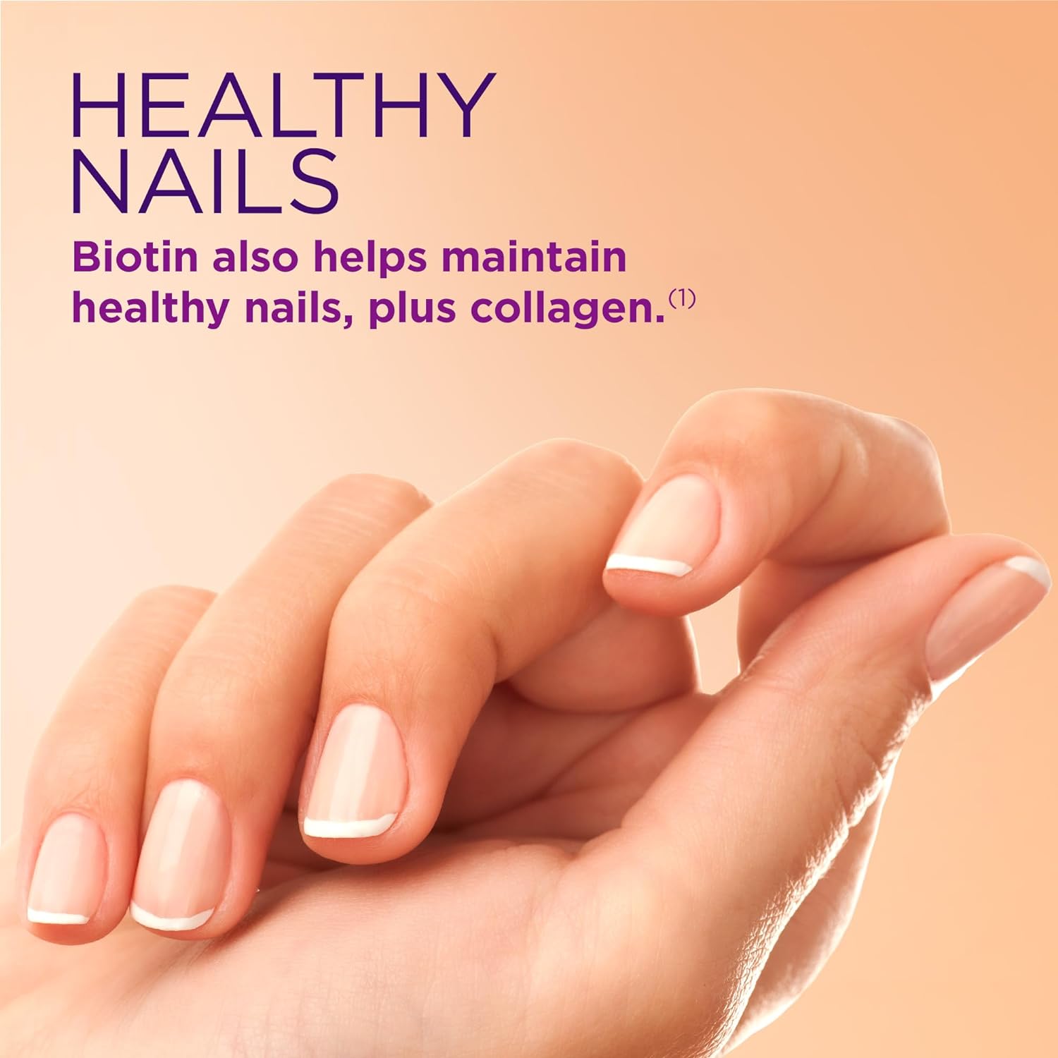 Nature's Bounty Optimal Solutions Hair, Skin & Nails with Biotin and Collagen, Citrus-Flavored Gummies Vitamin Supplement, 2500 mcg, 80 Ct