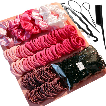 YANRONG 755PCS Hair Accessories for Woman Set Seamless Ponytail Holders Variety Hair Scrunchies Hair Bands Scrunchy Hair Ties For Thick and Curly (Mix)